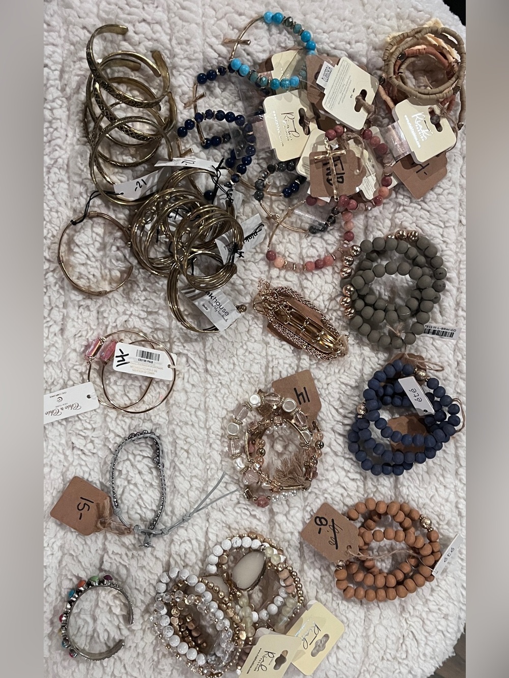 Assorted Women's Beaded and Metal Bracelets - Mixed Colors